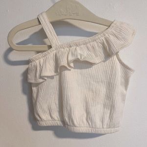 Old Navy Cream Ruffle Jersey-Knit One Shoulder Top baby Size 0-3months